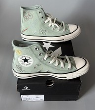 Converse Chuck Taylor High Top Embroidered Light Green   New w/ Box   Women  s 7