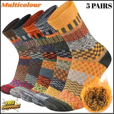 Men’s Thermal Wool Socks – 5 Pairs Thick Winter Warm Crew Socks
