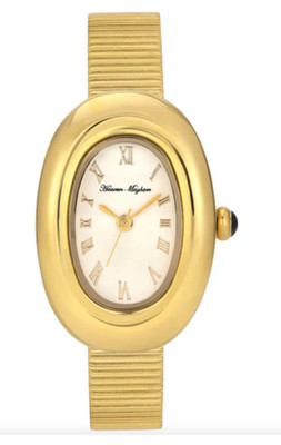 Heaven Mayhem Amara Gold-Plated Oval Watch Roman Numeral Dial NWB