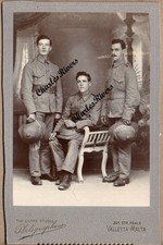 VALLETTA MALTA MILITARY CABINET CARD SOLDIERS GENERIC TROPICAL KHAKI UNIFORM