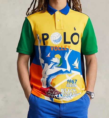 NEU Größe XXL Herren Polo Ralph Lauren klassische Passform Mesh Grafik Polo Shirt $ 198
