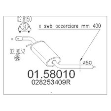 MTS Mitteltopf NEU für VW Transporter T4 1.9 TD 2.4 D Auspuff langer Radstand