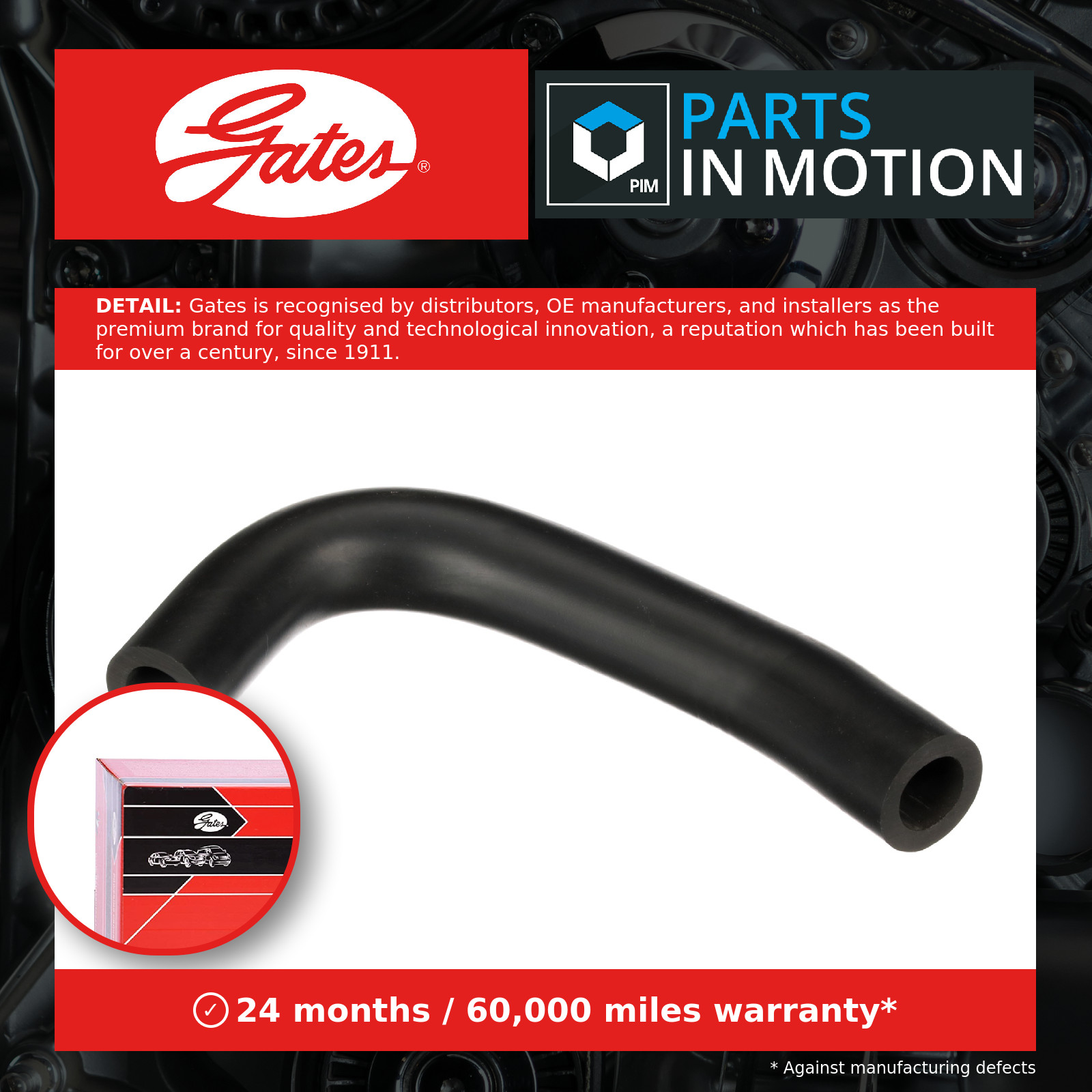 Crank Case Breather Pipe Hose EMH363 Gates 7700869572 747100363 Quality New