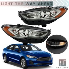 For Ford Fusion 2017-2019 Halogen W/drl Projector Headlights Headlamps Set Lh+rh