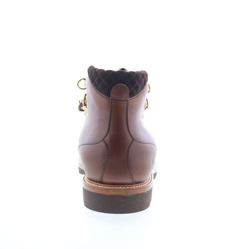 Botas de vestir informales con cordones de cuero marrón de becerro Di Bianco Cortina para hombre - Imagen 7 de 8
