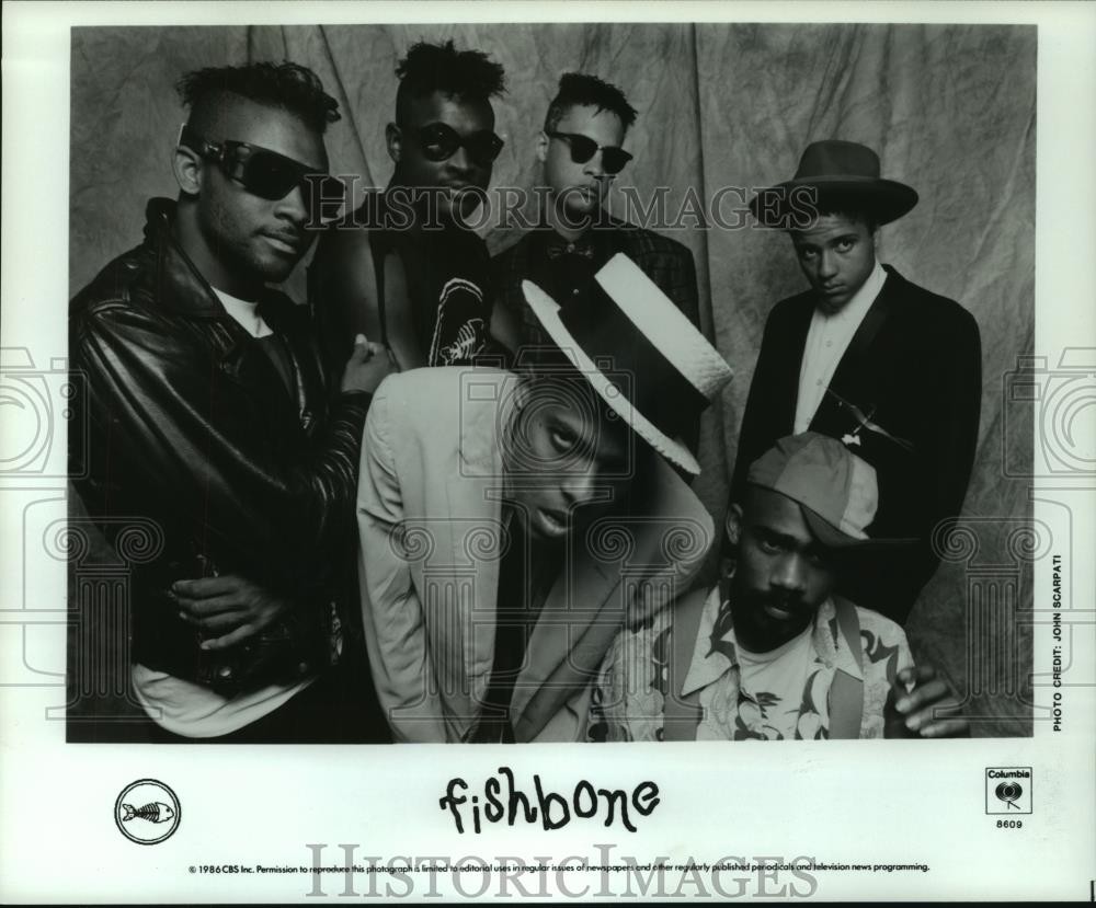1986 Press Photo Six Members of the Band Fishbone - nop28417
