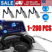 USB Type A To 3.5mm AUX Female Audio Headphone Jack Cable Adapter Lot