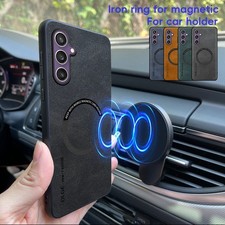 Magsafe Case Leather Magnetic For Samsung S26 S25 Ultra S24 FE S23 S22 A56 Cover