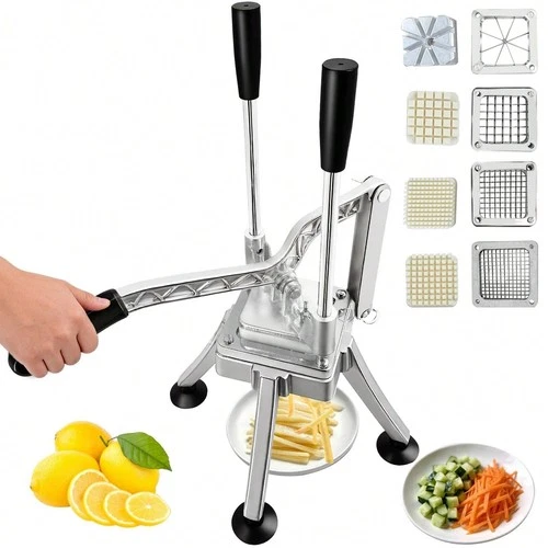 New Pro Heavy Duty Veggie Chopper 4 Blades Stainless Steel Dicer Cutter Kitchen - product listing photo