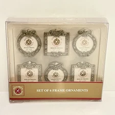 Mini Frame Ornament Set 6 Christmas Dillards Picture Antique Silver Color Frames