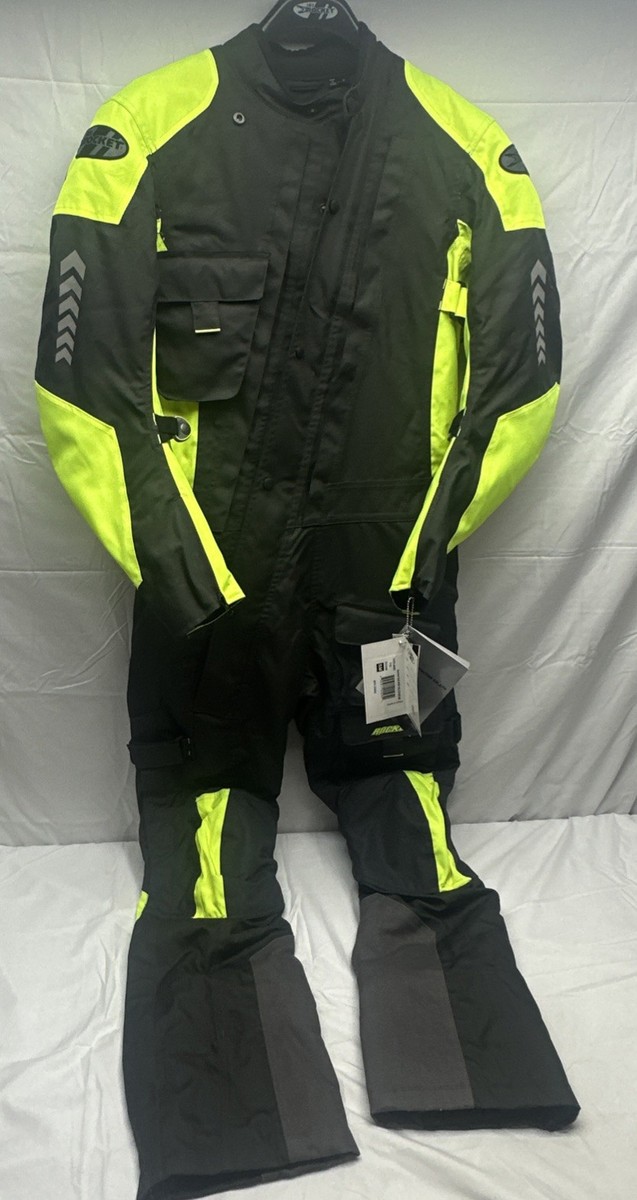 Joe Rocket Survivor Suit One-Piece Suit (Small, Black/Hi-Viz Neon) Free Ship