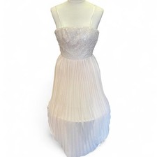White sequin prom dress with