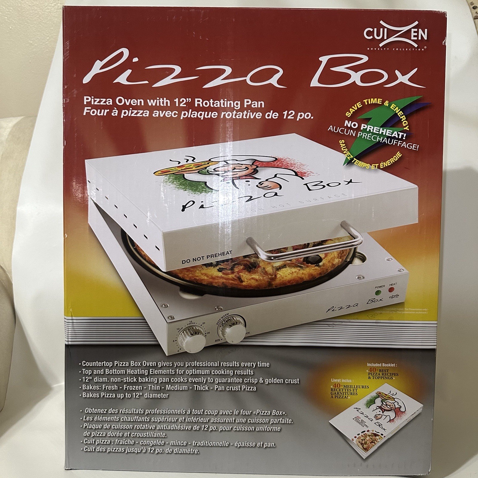 Cuizen 12-Inch Rotating Pizza Box Oven Set