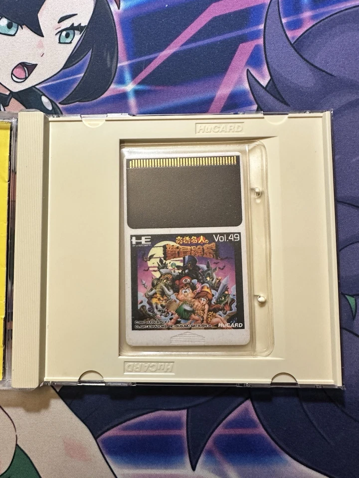 Takahashi Meijin New Adventure Island PC engine Hucard CIB Cleaned RARE - Image 4 of 4