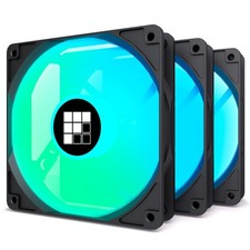 120mm PWM ARGB PC Case Fan Black, Forward 3 Pack