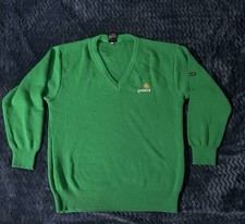Blarney Castle Sweater Mens 46 XL Green V Neck Ireland Shamrock Made Ireland