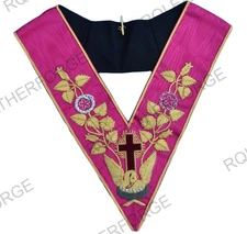 New Masonic Regalia Rose Croix 18TH Degree Hand Embroidery COLLAR JEWEL