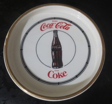 Coca-Cola Coke with Bottle Ceramic Ashtray Dish 6.5 Inc Diameter