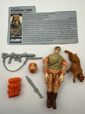 Vintage Gi Joe ARAH 1988 Spearhead & Max V1- 100% Complete w/ File Card @