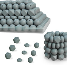 150Pcs Silicone Beads for Keychain Making, Three Shapes Silicone Focal Beads for