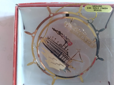 General Jackson solid Brass Christmas Ornament w/Box Nations Treasure 3''Lx2''h