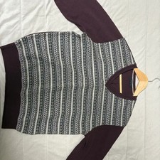 Rogadis V-Neck Pattern Knit Sweater - Brown