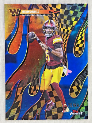 2025 Topps Finest Jayden Daniels TORCHERS Blue refractor /99 Commanders T-30