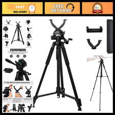 66.2" Adjustable Hunting Rifle Tripod Stand with V Yoke Shooting Rest Support