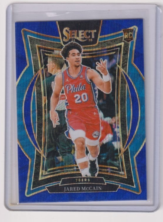 2024-25 Panini Select #82 Jared McCain Blue Wave Prizm #/75
