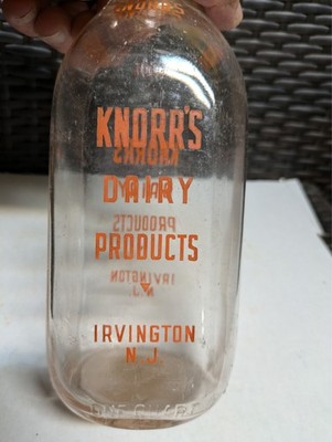 Quart Knorr's Dairy Products Milk Bottle, Irvington, New Jersey