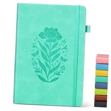 Lined Journal Notebook for Women, A5 Hardcover Leather Journals for Green
