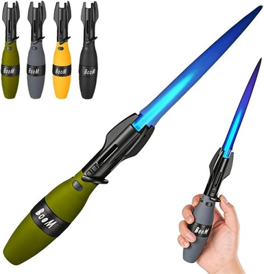 #ad #ad Creative Rocket Fidget Lighter Windproof Blue Flame Torch Lighter Safety Lock $15.99