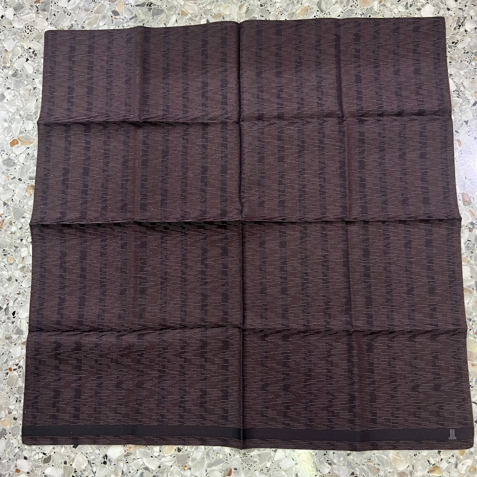 MAN HANKY STRIPED PATTERN CLASSIC BROWN VTG COTTON POCKET ART SQUARE 18” #M12 - Imagem 3 de 3