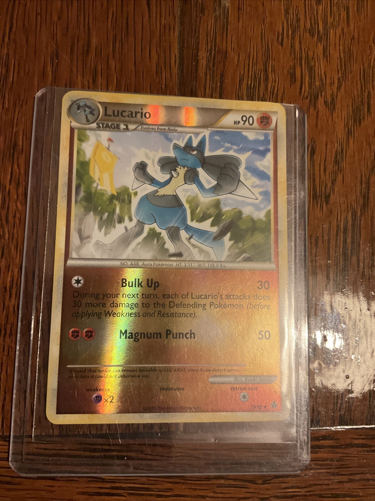 Lucario Pokemon TCG Card | Reverse Holo Rare | Unleashed | 19/95 | LP+