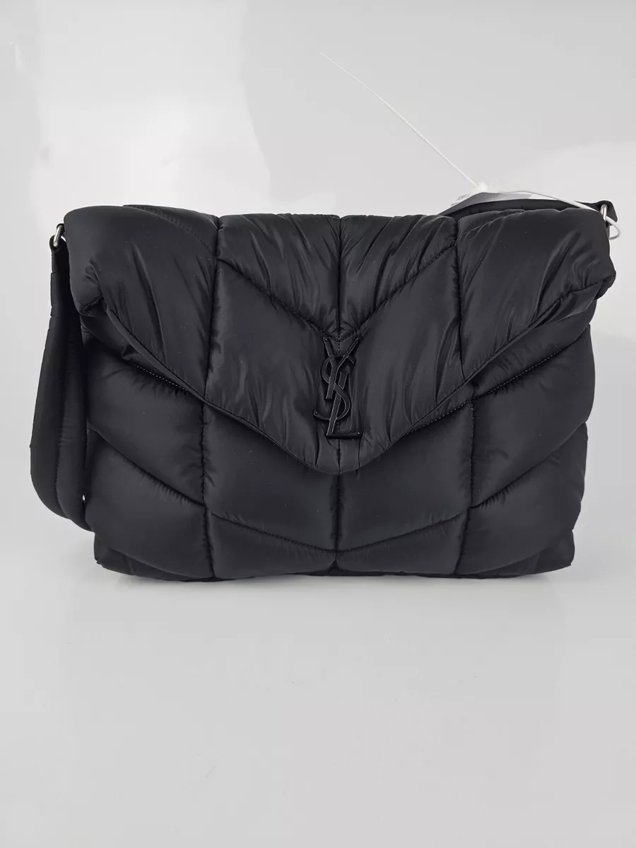 Saint Laurent Small Puffer Loulou Black Nylon Shoulder Bag New