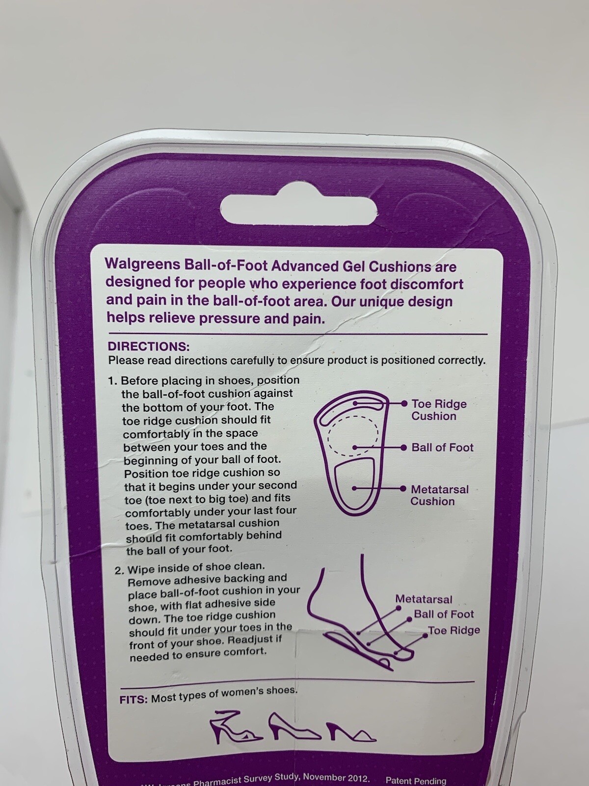 Walgreens Woman's Ball of Foot Advanced Gel Cushions 1 Pair eBay