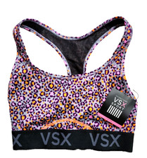 Victoria  s Secret VSX Sports Bra Small Racerback The Player Colorful NWT