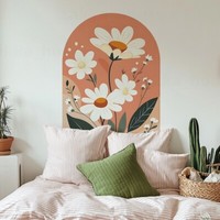 Wandbild Wandtattoo Blumen Bogen Aufkleber Wandsticker Selbstklebend Wohnzimmer