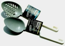 Set Of 2 Aronson Gray Nylon Basting Slotted Spoons 12in