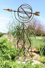 25" Tobee Sundial Topiary Peony Support Tomato Cage Flower Trellis Wrought Iron