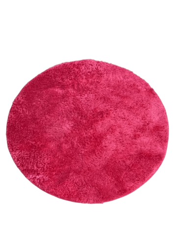 40” Round Shag Rug Racy Pink Fuzzy Funky Princess Kids Home Decor - Picture 1 of 3