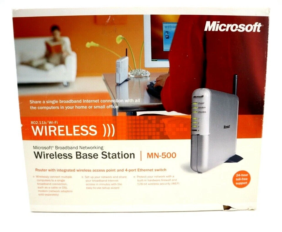 Microsoft MN-500 Broadband Networking Wireless Base Station Wifi LAN Router - Image 2 of 4