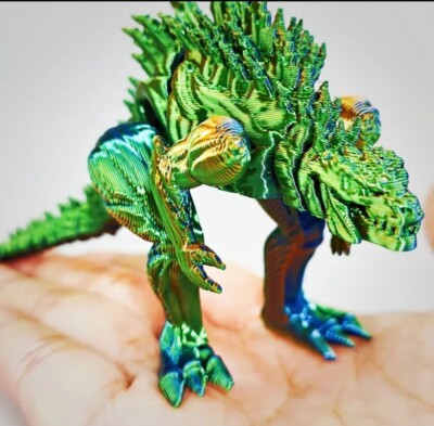 3 D PRINTED~ARTICULATED~MUTANT CREATURE~ 5.70 Inches LONG
