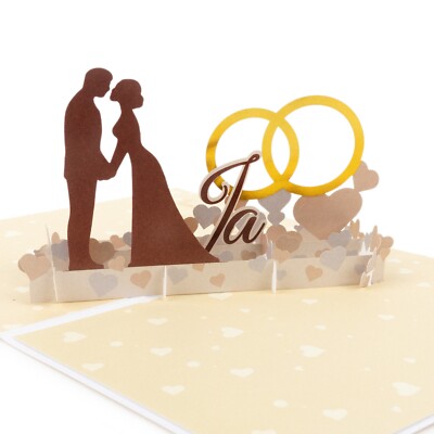 LIMAH  Pop Up 3D Glückwunschkarte | Geschenk, Grußkarte zur Hochzeit, Jahrestag