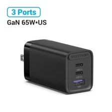 65W GaN Fast Charger Plug  Type C PD USB QC 3.0 4.0 Wall Charger Power Adapter
