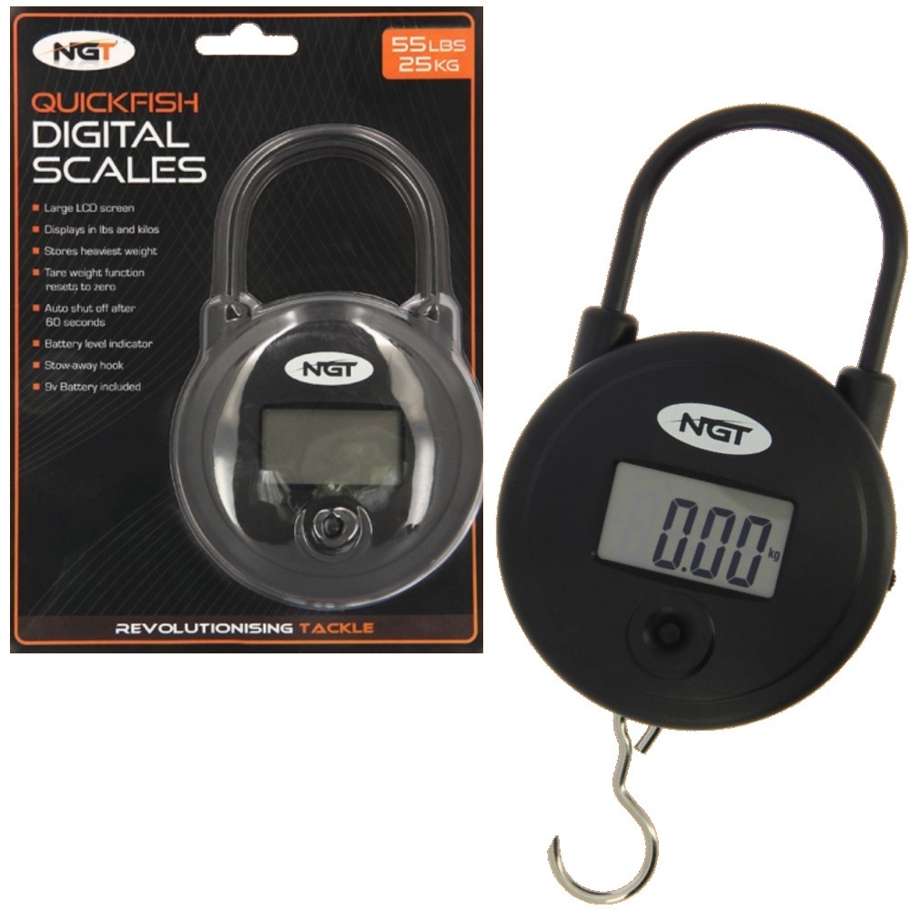 NGT Digital Fishing Scales Carp Weighing Scales 55lb/25kg Quickfish Sea Coarse