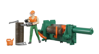 New Bruder Toys Bworld Logging Set w/ tools & Man 62650 | eBay