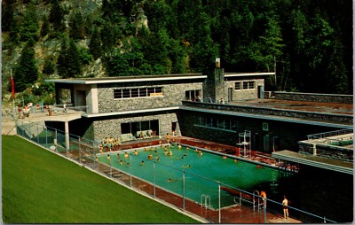 Beautiful Radium Hot Springs Kootenay National Park Vintage Postcard c1960
