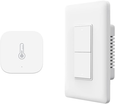 Smart Light Switch (No Neutral, Double Rocker) plus  Temperature and Humidity Se