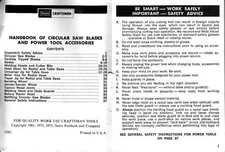 1971-1981 Craftsman Handbook of Circular Saw Blades and Power Tool Accessories